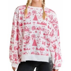 NEW MAINSTRIP anabelle holiday toile top in red